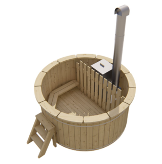 Hottub met interne RVS kachel ø200 cm, Onbehandeld vuren